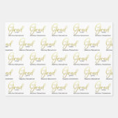 Graduate Grad Gold Kalligrafie Script modern Geschenkpapier Set (Vorderseite)