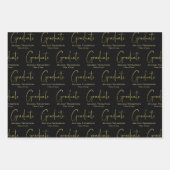 Graduate Grad Gold Kalligrafie Script modern Geschenkpapier Set (Vorderseite)
