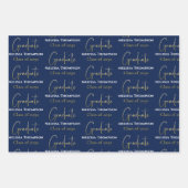 Graduate Grad Gold Kalligrafie Script modern Geschenkpapier Set (Vorderseite 2)