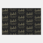 Graduate Grad Gold Kalligrafie Script modern Geschenkpapier Set (Vorderseite)