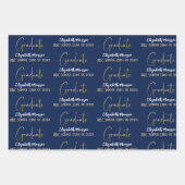 Graduate Grad Gold Kalligrafie Script modern Geschenkpapier Set (Vorderseite)