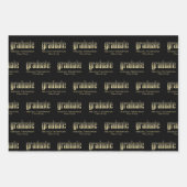 Graduate Grad Gold Moderner Abschluss kundenspezif Geschenkpapier Set (Vorderseite)