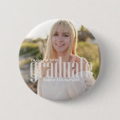 Graduate Grad Typografy Abschluss Foto Simple Button (Vorderseite)