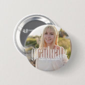 Graduate Grad Typografy Abschluss Foto Simple Button (Vorne & Hinten)