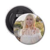 Graduate Grad Typografy Abschluss Foto Simple Flaschenöffner (Vorderseite)