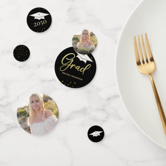 Graduate Grad Typografy Abschluss Foto Simple Konfetti (Gruppe)