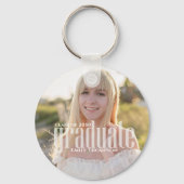 Graduate Grad Typografy Abschluss Foto Simple Schlüsselanhänger (Vorderseite)