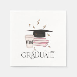Graduate Graduate Cap Books Coffee Serviette