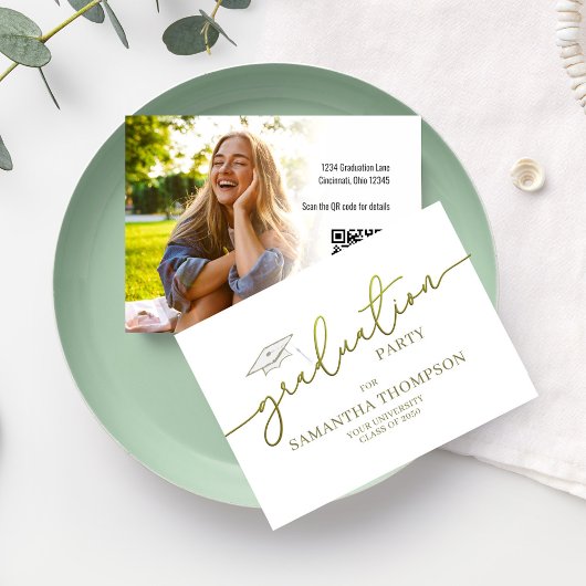 Graduate Graduate Cap Foto Party Beilage Visitenkarte