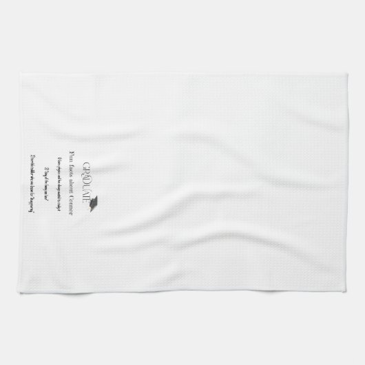 Graduate Graduate Cap Fun Fakten Geschirrtuch (Horizontal)