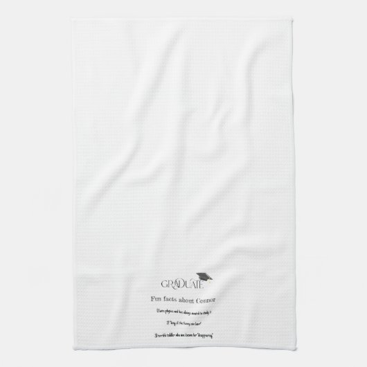Graduate Graduate Cap Fun Fakten Geschirrtuch (Vertikal)