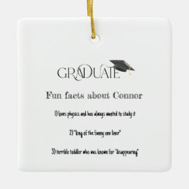 Graduate Graduate Cap Fun Fakten Keramikornament