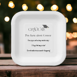 Graduate Graduate Cap Fun Fakten Pappteller