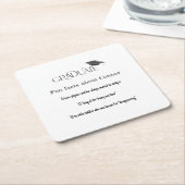 Graduate Graduate Cap Fun Fakten Rechteckiger Pappuntersetzer (angewinkelt)