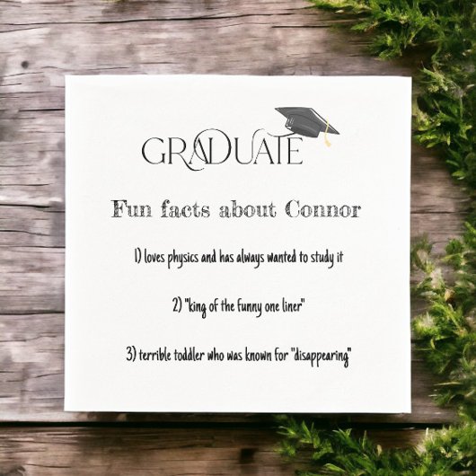 Graduate Graduate Cap Fun Fakten Serviette