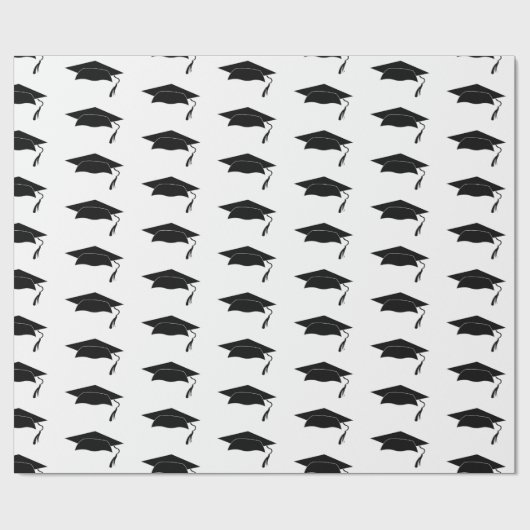 Graduate Graduate Cap Muster Geschenkpapier (Flach)
