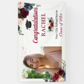 Graduate Graduate Party der Burgunder Marine Banner (Vertikal)