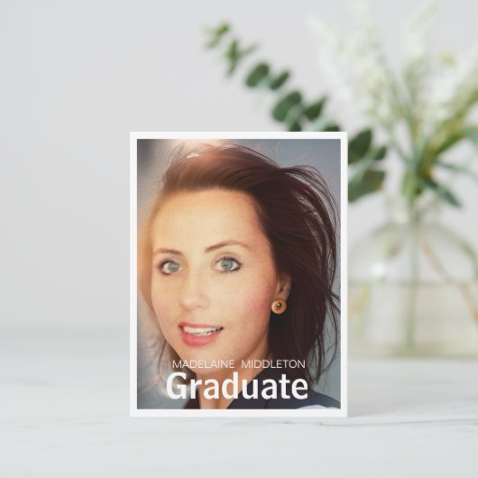Graduate Graduate Party Foto Postkarte (Stehend Vorderseite)