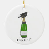 Graduate Graduation Cap Champagne Custom Christmas Keramik Ornament (Hinten)
