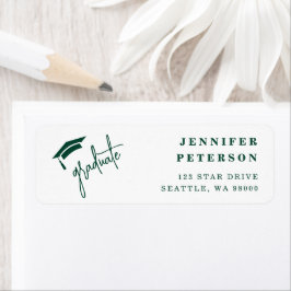 Graduate Graduation Cap Green Rücksendeadresse