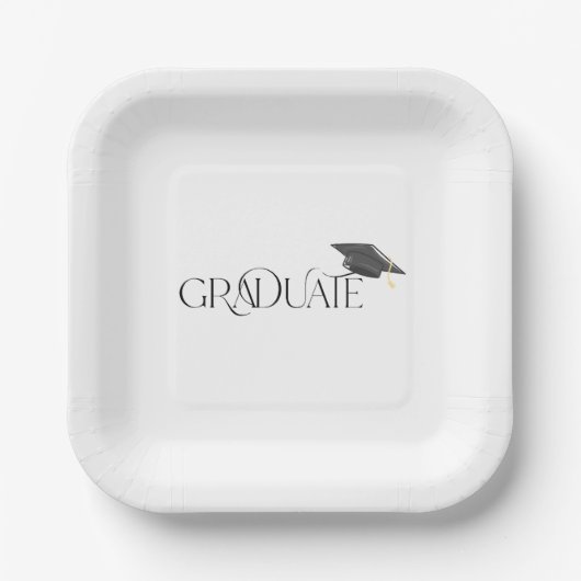 Graduate Graduation Cap Pappteller (Vorderseite)
