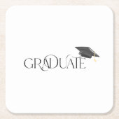 Graduate Graduation Cap Rechteckiger Pappuntersetzer (Vorderseite)