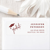 Graduate Graduation Cap Red Rücksendeadresse (Insitu)