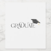 Graduate Graduation Cap Weinetikett (Einzelnes Label)