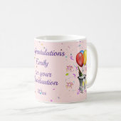Graduate Gratulation Celebration Pink Kaffeetasse (VorderseiteRechts)