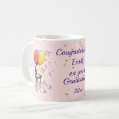 Graduate Gratulation Celebration Pink Kaffeetasse (Vorderseite Links)
