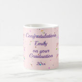 Graduate Gratulation Celebration Pink Kaffeetasse (Mittel)