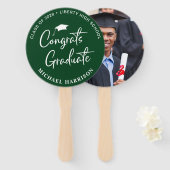 Graduate Gratulation Foto Green Fächer (Vorne und Hinten)