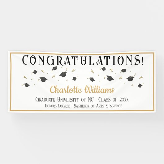 Graduate Gratulationen Banner mit Namen (Horizontal)