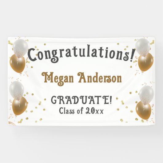 Graduate Gratulationen Banner mit Namen (Horizontal)