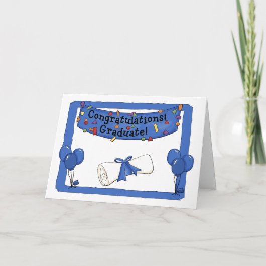 Graduate Gratulationen Blue Karte (Vorderseite)