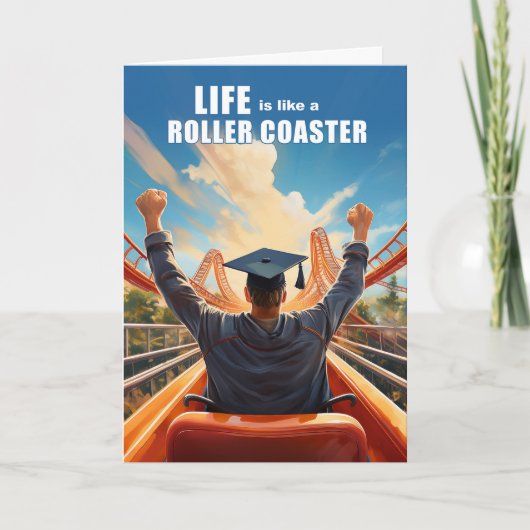 Graduate Gratulationen Rollercoaster Funny Theme Karte (Vorderseite)
