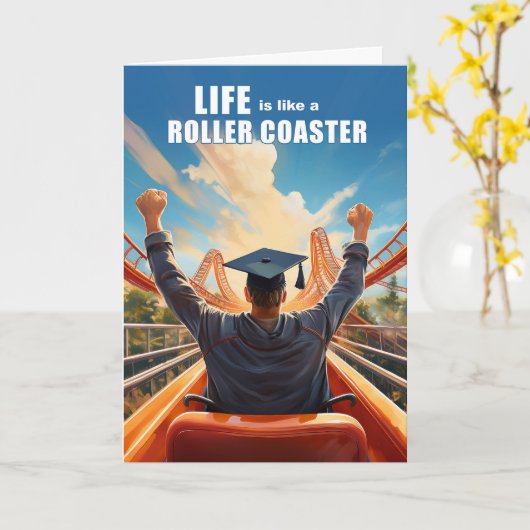 Graduate Gratulationen Rollercoaster Funny Theme Karte (Gelbe Blume)