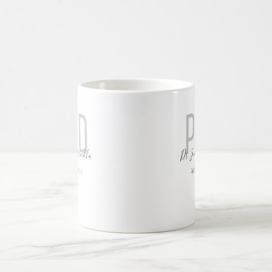 Graduate Gray Black Name PhD Kaffeetasse (Mittel)