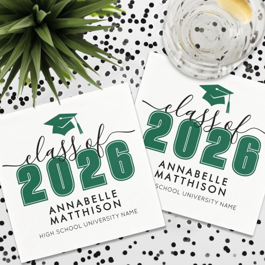 Graduate Green Abschluss Serviette