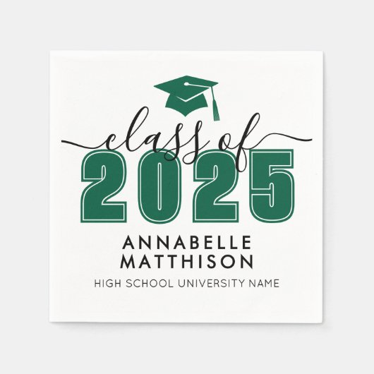 Graduate Green Abschluss Serviette (Vorderseite)