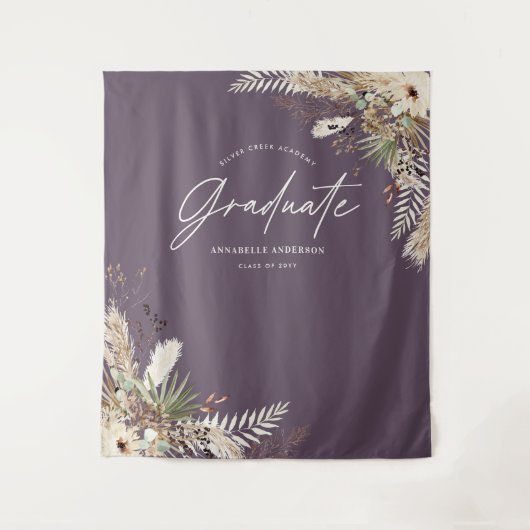 Graduate Gvor Pampas eucalyptus lila elegant Wandteppich (Vorderseite)