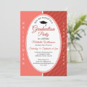 Graduate HALLELUJAH Custom Coral Abschluss Einladung (Stehend Vorderseite)