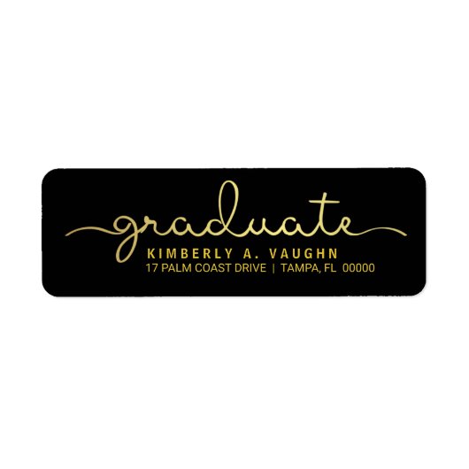 Graduate Hand Letted Gold Foil Look Script (Vorne)