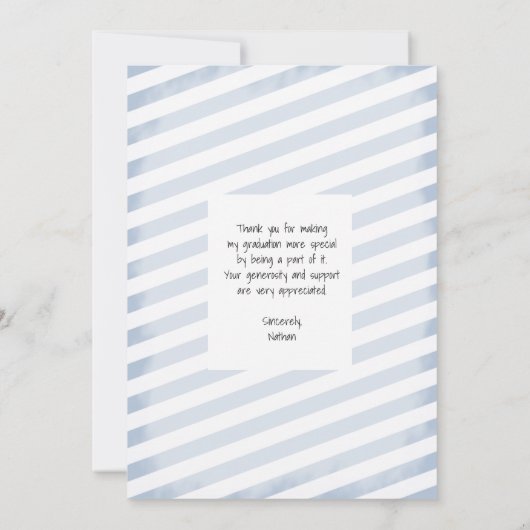 Graduate Hand Letter Danke | Ein Foto (Rückseite)