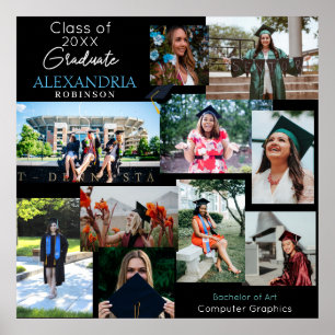 Graduate Hat Custom Multi Foto Collage 6V3 Poster