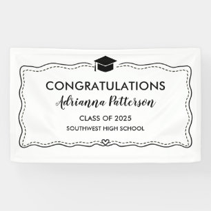 Graduate Hat Modern Herzlichen Glückwunsch Einfach Banner