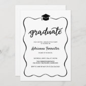 Graduate Hat Moderne Niedliche Multifunktionsleist Einladung (Vorne/Hinten)