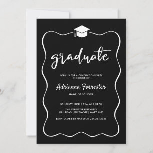 Graduate Hat Modernes Niedliches Multifunktionslei Einladung