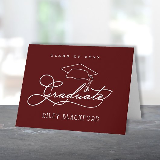 Graduate Hat on Dark Maroon