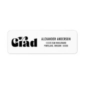 Graduate Hat Retro Grad Rücksendeadresse (Vorne)